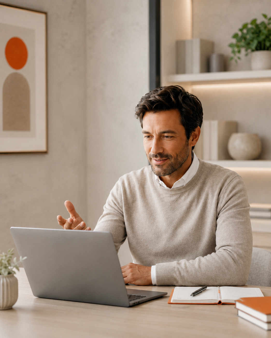 Professionista durante una lezione di lingua online con Feel Abroad